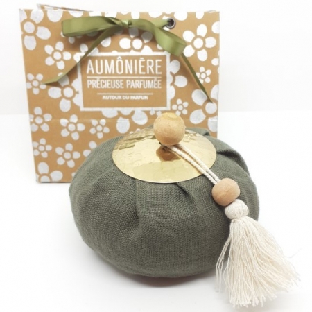 Aumônière parfumée en lin Patchouli