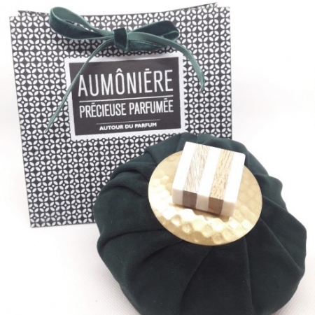 Aumônière velours Art Deco Patchouli