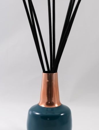 Vase cuivre et bleu pour bouquet parfumé