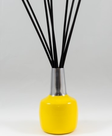 Yellow and Silver Vase for Scented Bouquet
